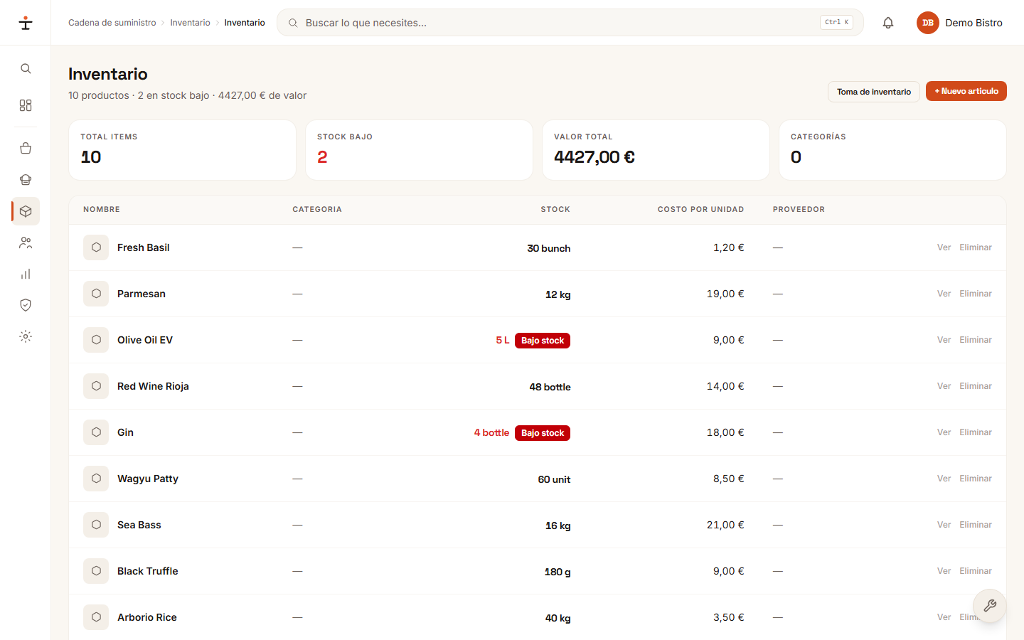 Inventory & Purchasing